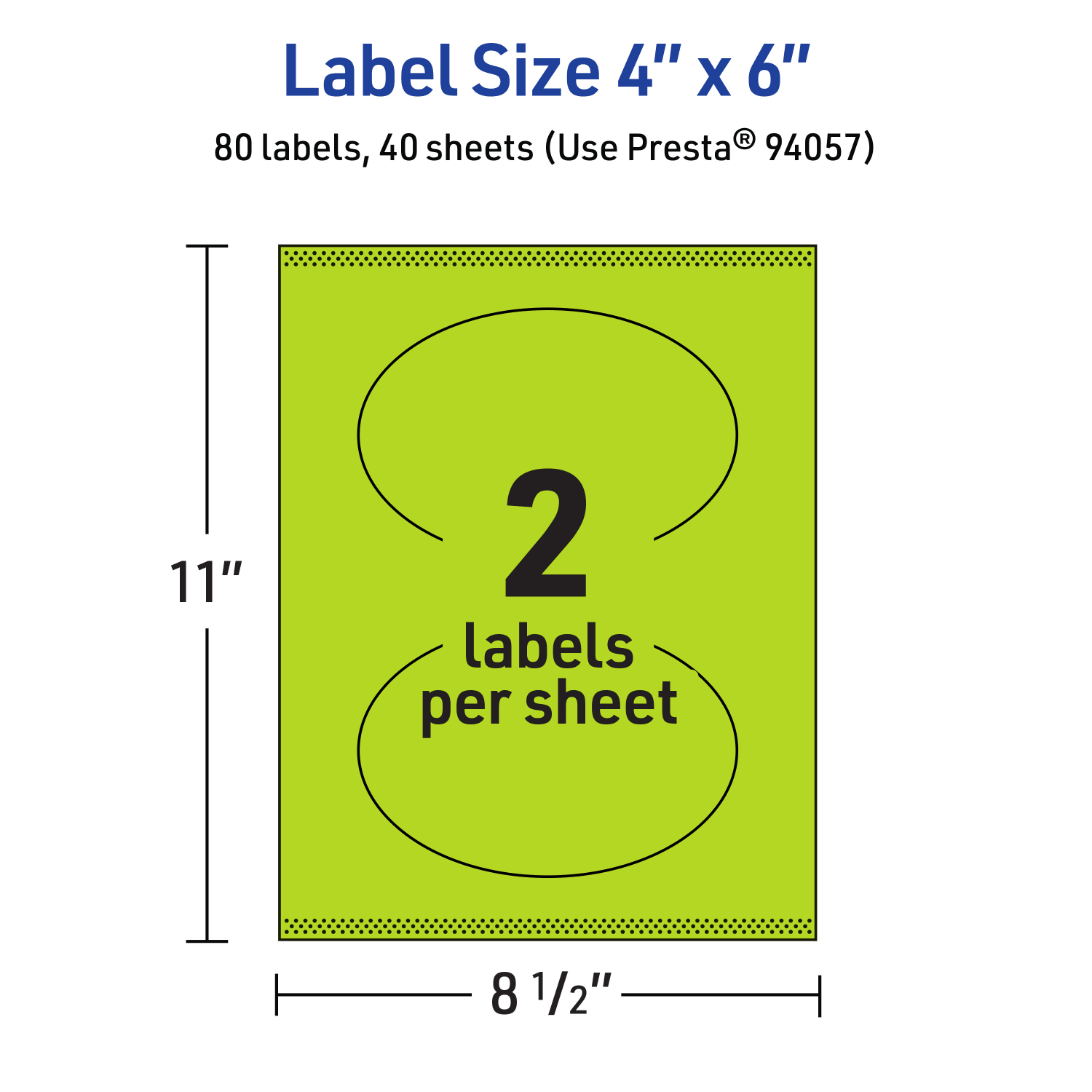 Avery Print-To-The-Edge Labels With Sure Feed Technology, 94057-BGP40, Oval, 4in x 6in, Matte Bright Green, Pack of 80 - Image 6