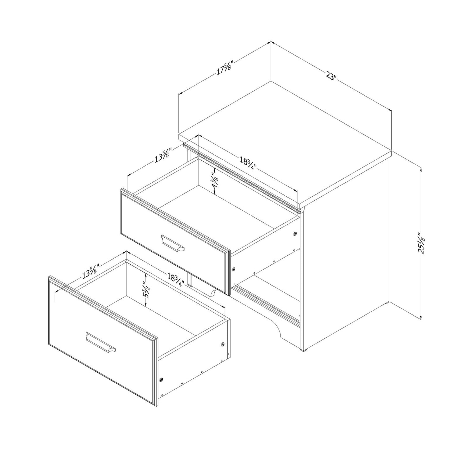 South Shore Versa 2-Drawer Nightstand, 22-1/4inH x 23inW x 17-3/4inD, Gray Maple - Image 5