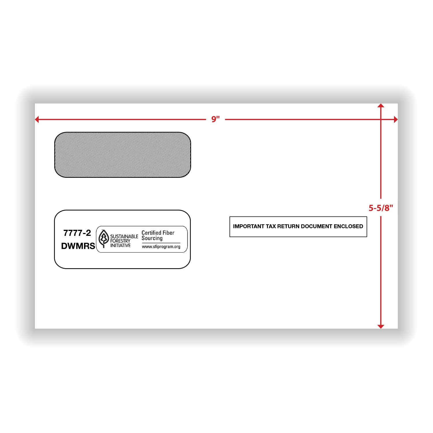 ComplyRight Double-Window Envelopes For 2-Up 1099 Tax Forms, 5-5/8in x 9in, Self-Seal, White, Pack Of 200 Envelopes - Image 3