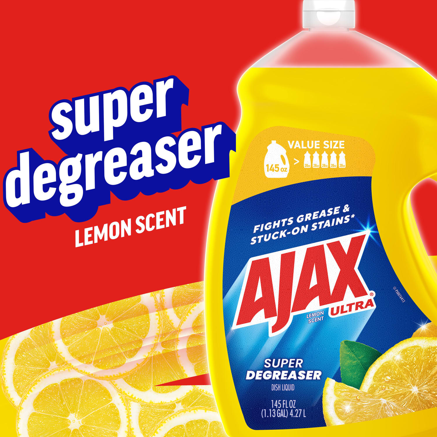 AJAX Ultra Liquid Dish Soap, Lemon Scent, 145 Oz, Case Of 4 Bottles - Image 6