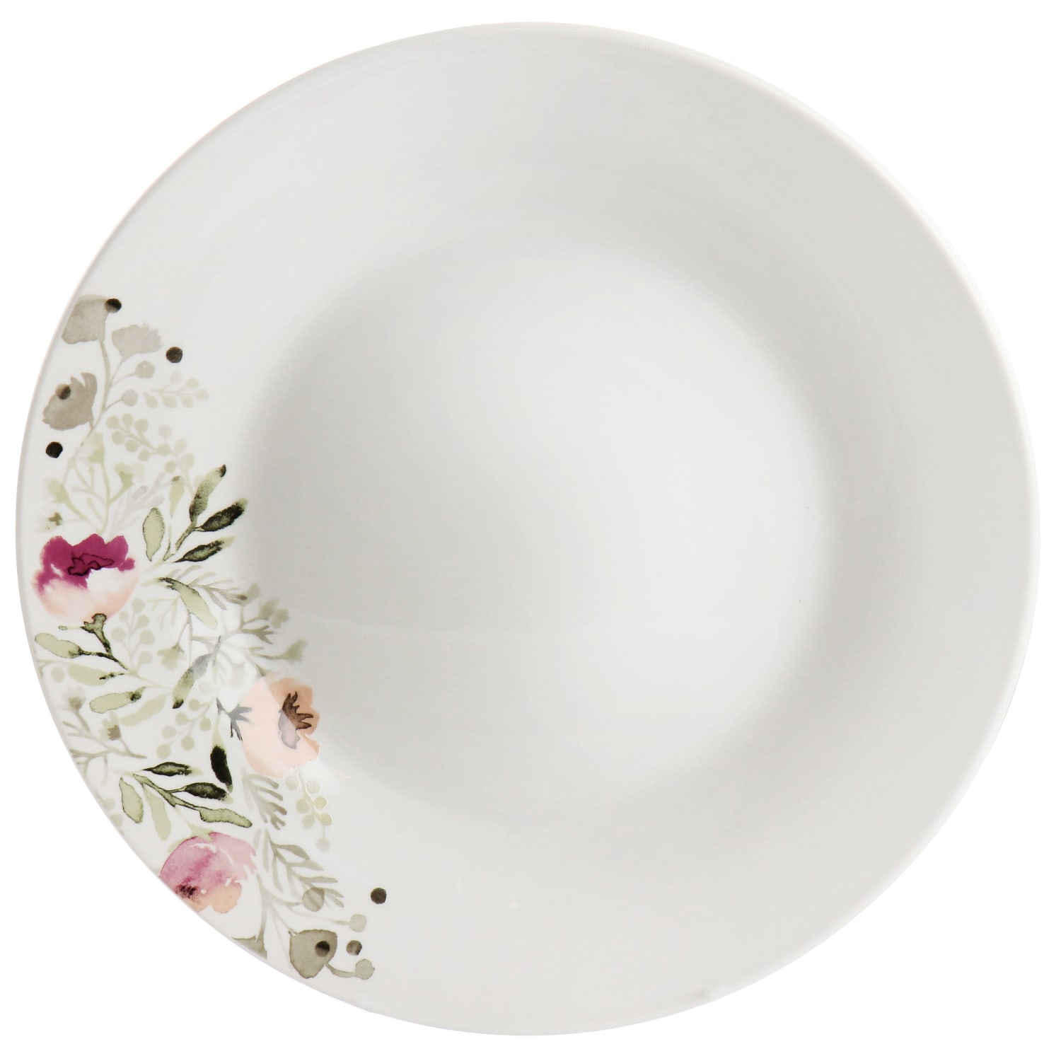 Gibson Home Lily Garden Ceramic 12-Piece Dinnerware Set, White/Pink - Image 3