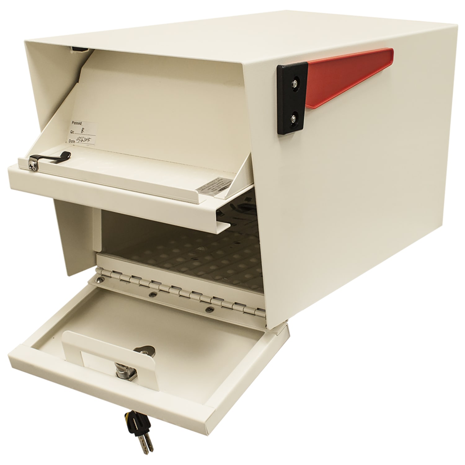 Mail Boss Mail Manager Locking Security Mailbox, 11-1/4inH x 10-3/4inW x 21inD, Off White - Image 3