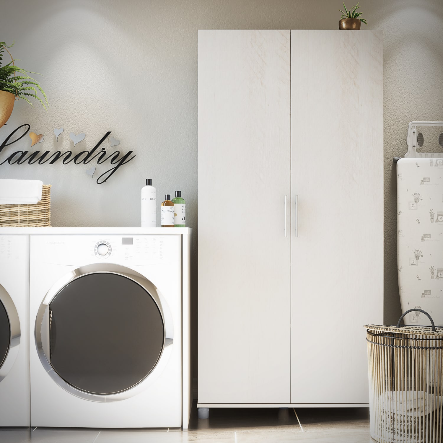 Ameriwood Home Camberly 36inW Utility Storage Cabinet, Ivory - Image 4