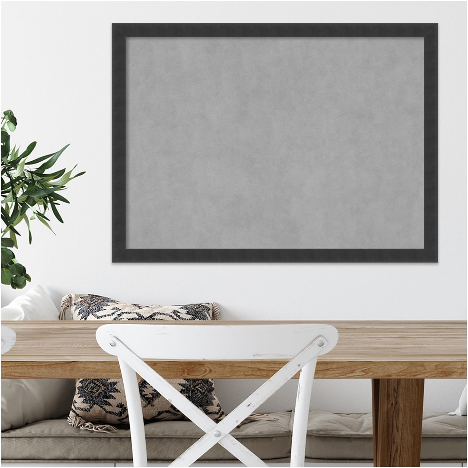 Amanti Art Magnetic Bulletin Board, Steel/Aluminum, 30in x 22in, Mezzanotte Black Wood Frame - Image 6