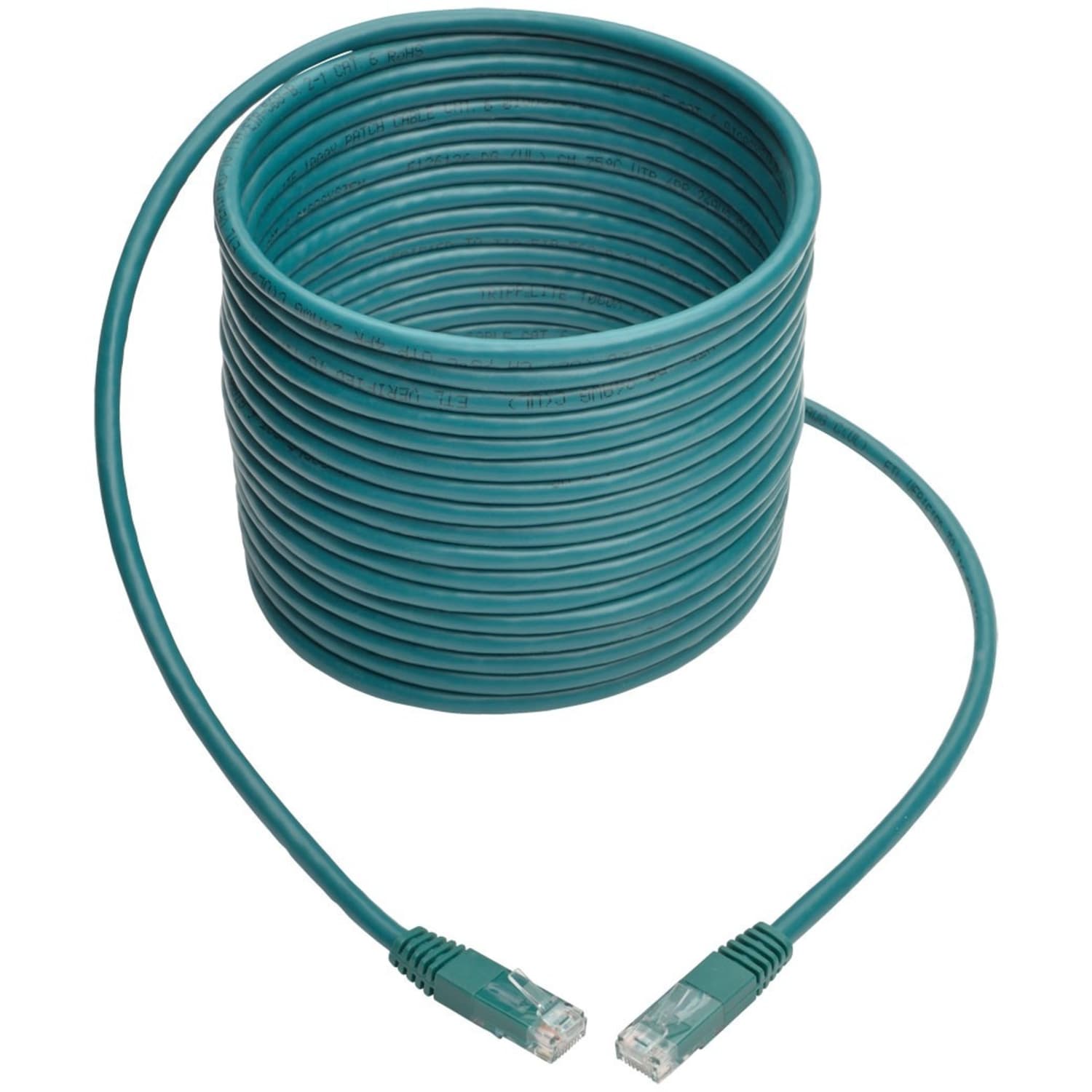 Tripp Lite 25ft Cat6 Gigabit Molded Patch Cable RJ45 M/M 550MHz 24AWG Green - 128 MB/s - 25 ft - Green - Image 3