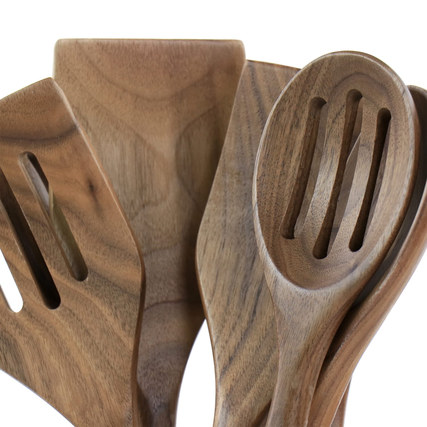 Martha Stewart 8-Piece Wooden Kitchen Tool Set, Walnut - Image 4