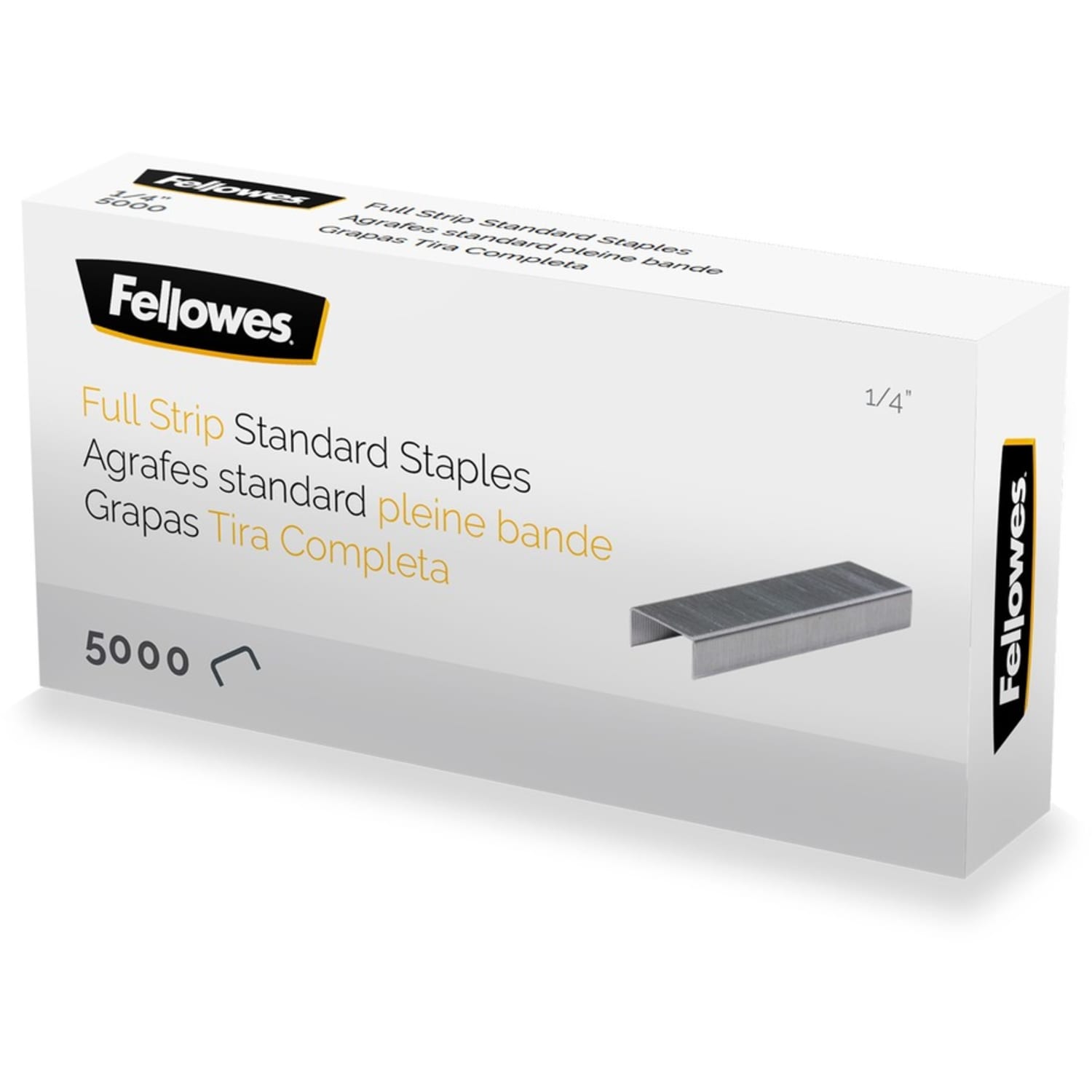 Fellowes Standard Full-Strip Staples, 1/4in, 5,000 Staples Per Pack, Box Of 5 Packs - Image 4