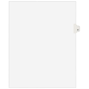 Avery Individual Legal Dividers Avery Style, Letter Size, Side Tab H, White Dividers/White Tabs, Pack Of 25