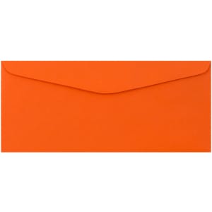 JAM Paper Booklet Envelopes, #9, Gummed Seal, Orange, Pack Of 50