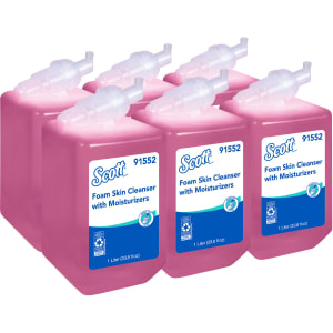 Scott Foam Skin Cleanser Soap, Floral Scent, 33.8 Oz, Case Of 6 Bottles