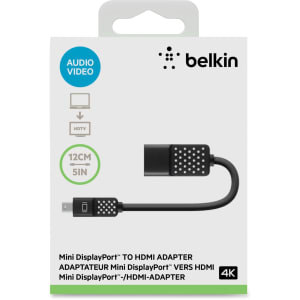 Belkin Mini DisplayPort to HDMI Adapter, 4K - HDMI/Mini DisplayPort A/V Cable  - F2CD079BT