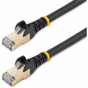 StarTech.com 12ft Black Cat6a Shielded Patch Cable - Snagless RJ45 Ethernet Cord - First End: 1x RJ-45 Male Network - C6ASPAT12BK