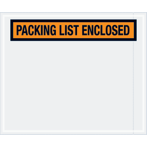 Tape Logic Preprinted Packing List Envelopes, Packing List Enclosed, 10in x 12in, Orange, Case Of 500