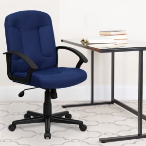 Flash Furniture Fabric Mid Back Swivel Chair NavyBlack PopularChairscom   