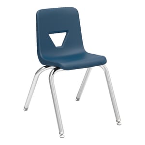 Lorell Classroom Student Stack Chairs 16inH Seat NavySilver Set Of 4 PopularChairscom   