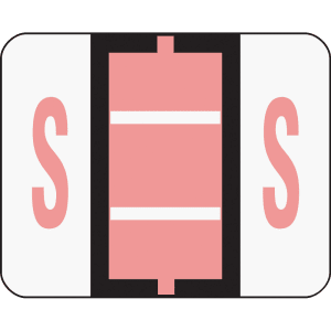 Smead BCCR Bar-Style Permanent Alphabetical Labels, S, Pink, Roll Of 500