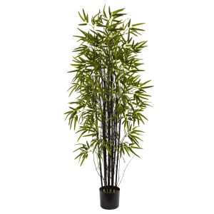 Nearly Natural Black Bamboo 60inH Plastic Tree With Pot, 60inH x 31-1/2inW x 31-1/2inD, Green