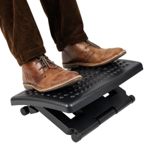 Mind Reader Anchor Collection Adjustable Ergonomic Foot Rest with Massage Rollers 6 34inH x 13inW x 18inD Black PopularChairscom   