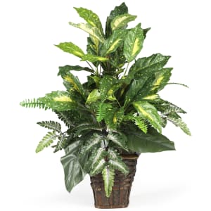 Nearly Natural 26in Silk Mixed Greens Plant With Basket
