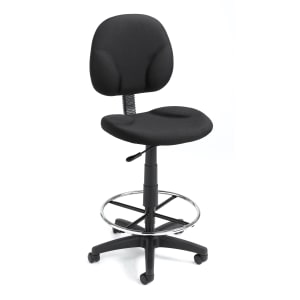 Boss Office Products Stand Up Fabric Drafting Chair With Back Black PopularChairscom   