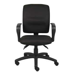 Boss Office Products Multi Function Ergonomic Fabric High Back Task Chair With Loop Arms Black PopularChairscom   