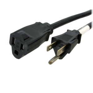 StarTech.com 20 ft Power Cord Extension  NEMA 5 15R to NEMA 5 15P
