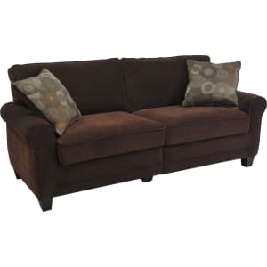 Serta RTA Trinidad Collection Fabric Sofa 78inW Chocolate PopularChairscom   