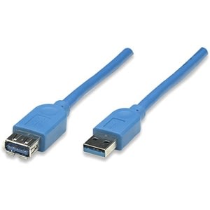 Manhattan USB 3.0 Extension Cable, 6.56ft, Blue