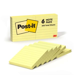 Post-it Notes, 6 Pads, 3 in x 3 in, Clean Removal, School Supplies and Office Products, Sticky Notes  - 6306PK