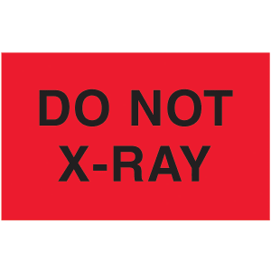 Tape Logic Preprinted Special Handling Labels, DL2361, "Do Not X Ray", 5in x 3in, Fluorescent Red, Roll Of 500