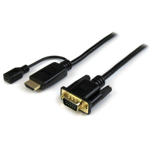 StarTech.com HDMI to VGA Cable - 6 ft/2m - 1080p - 1920x 1200 - Active HDMI Cable - Monitor Cable - Computer Cable - 6 ft HDMI/VGA Video Cable