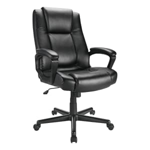 Realspace Hurston Bonded Leather High Back Executive Office Chair Black BIFMA Compliant PopularChairscom   