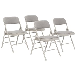 National Public Seating Fabric Upholstered Triple Brace Folding Chairs Gray Pack Of 4 PopularChairscom   