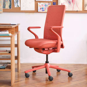 Branch Furniture Verve Seating Ergonomic Fabric Mid Back Task Chair Coral PopularChairscom   