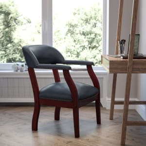 Flash Furniture Vinyl Conference Chair with Accent Nail Trim Navy PopularChairscom   