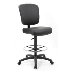 Boss Office Products Heavy Duty Armless Drafting Stool, Black