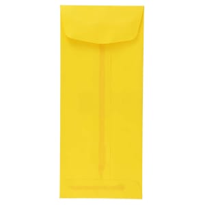 JAM Paper #10 Policy Envelopes, Gummed Seal, 30% Recycled, Yellow, Pack Of 25