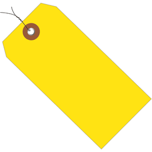 Partners Brand Prewired Plastic Shipping Tags, 6 1/4in x 3 1/8in, Yellow, Case Of 100