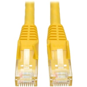 Tripp Lite Cat6 Gigabit Snagless Molded Patch Cable, 15ft, Yellow