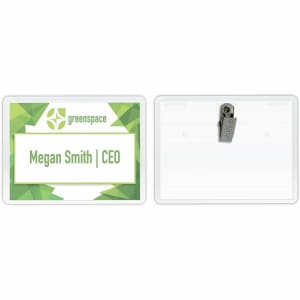 C-Line Sealed Clip Style Badge Holder Kit, Top Loading, 2 1/4in x 3 1/2in, Pack Of 50