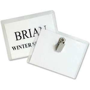 C-Line Sealed Clip Style Badge Holder Kit, Top Loading, 3in x 4in