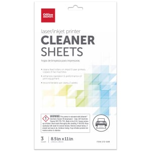 Office Depot Brand Brand Laser/Inkjet Printer Cleaner Sheets