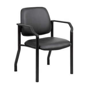 Boss Office Products Mid Back Guest Chair With Arms Black PopularChairscom   