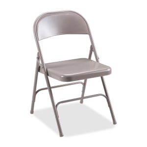 Lorell U Brace Steel Folding Chairs Beige Pack Of 4 PopularChairscom   