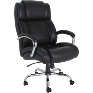 Lorell UltraCoil Comfort Big  Tall Bonded Leather Chair Black PopularChairscom   
