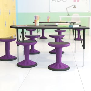 Flash Furniture Carter Adjustable Height Kids Flexible Active Stool Purple PopularChairscom   