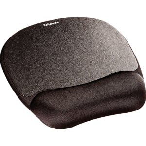 Fellowes Memory Foam Mouse Pad with Wrist Rest - Black (9176501) - 1inx7.94inx9.25in Dimension - Black - 9176501