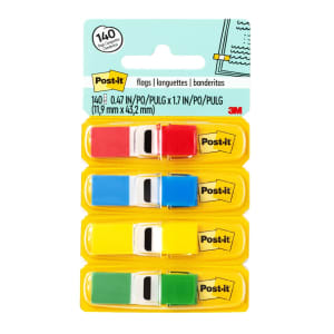 Post-it Flags .47 in. x 1.7 in., 4 Dispensers, 35 Flags/Dispenser, Assorted Colors, School Supplies for Students, Flags for Textbooks and Notebooks