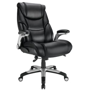 Realspace Torval Big  Tall Bonded Leather High Back Computer Office Chair BlackSilver BIFMA Compliant PopularChairscom   