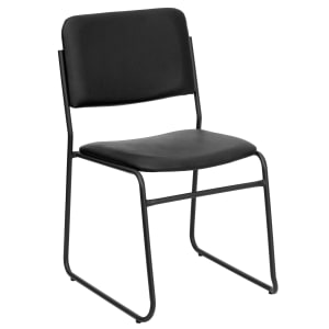 Flash Furniture HERCULES Series High Density Stacking Chair With Sled Base Vinyl Upholstery Black PopularChairscom   